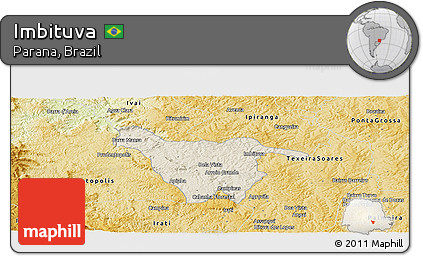 Shaded Relief Panoramic Map of Imbituva, physical outside
