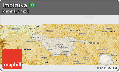 Shaded Relief Panoramic Map of Imbituva, physical outside