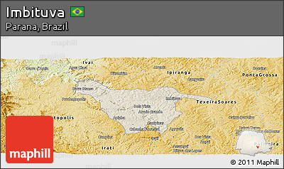 Shaded Relief Panoramic Map of Imbituva, physical outside