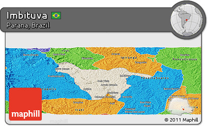 Shaded Relief Panoramic Map of Imbituva, political outside