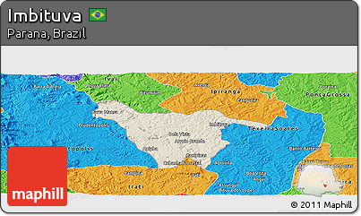 Shaded Relief Panoramic Map of Imbituva, political outside