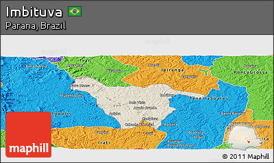 Shaded Relief Panoramic Map of Imbituva, political outside