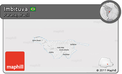 Silver Style Panoramic Map of Imbituva, single color outside
