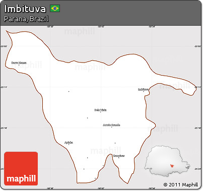 Classic Style Simple Map of Imbituva, cropped outside