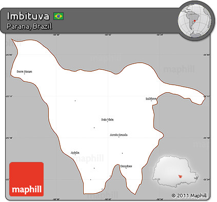 Gray Simple Map of Imbituva, cropped outside