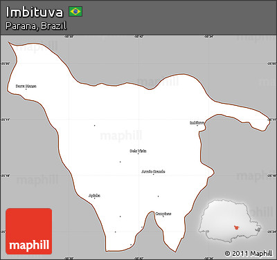 Gray Simple Map of Imbituva, cropped outside