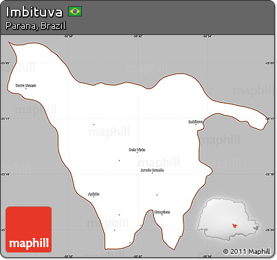 Gray Simple Map of Imbituva, cropped outside