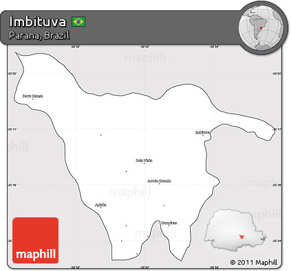 Silver Style Simple Map of Imbituva, cropped outside