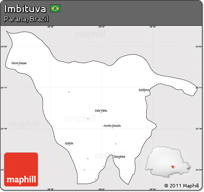 Silver Style Simple Map of Imbituva, cropped outside