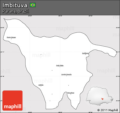 Silver Style Simple Map of Imbituva, cropped outside