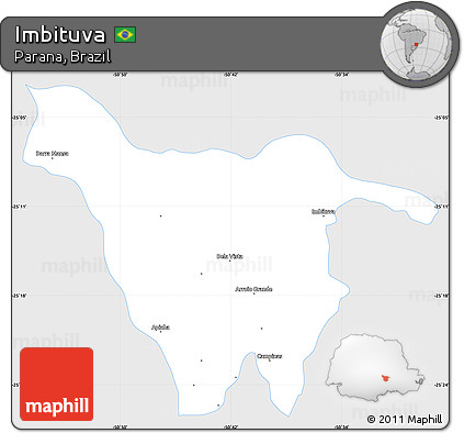 Silver Style Simple Map of Imbituva, single color outside