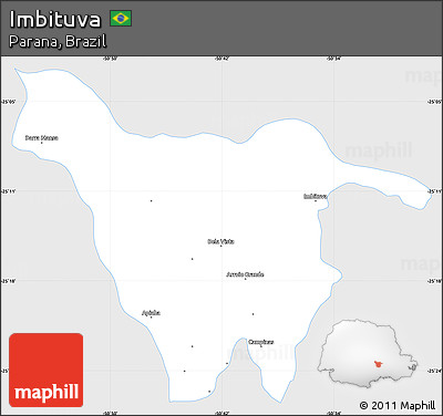 Silver Style Simple Map of Imbituva, single color outside