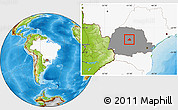 Physical Location Map of Ivaipora, highlighted country, highlighted parent region