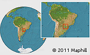 Satellite Location Map of Medianeira, within the entire country