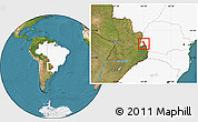 Satellite Location Map of Medianeira, highlighted country