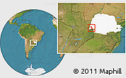 Satellite Location Map of Medianeira, highlighted parent region