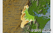 Physical Map of Morretes, darken