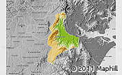 Physical Map of Morretes, desaturated
