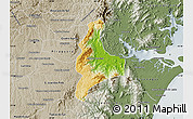 Physical Map of Morretes, semi-desaturated