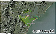 Satellite 3D Map of Paranagua, semi-desaturated