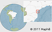 Savanna Style Location Map of Paranagua, highlighted country, hill shading