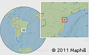 Savanna Style Location Map of Paranagua, hill shading