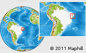 Physical Location Map of Aguas Belas, highlighted country, within the entire country