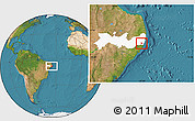 Satellite Location Map of Gameleira, highlighted parent region