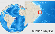 Shaded Relief Location Map of Recife