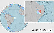 Gray Location Map of Sertania, hill shading