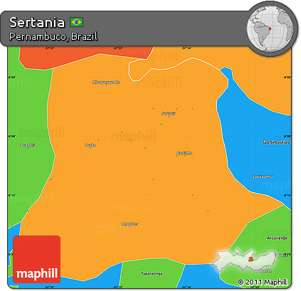 Political Simple Map of Sertania