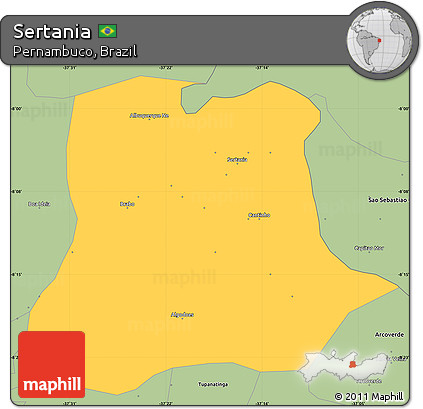 Savanna Style Simple Map of Sertania