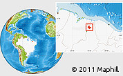 Physical Location Map of Barras, highlighted country
