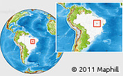 Physical Location Map of Gilbues, highlighted country, within the entire country