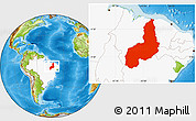 Physical Location Map of Piaui, highlighted country