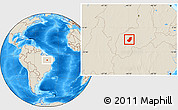 Shaded Relief Location Map of Manoel Emilio
