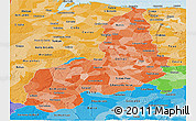 Political Shades Panoramic Map of Piaui