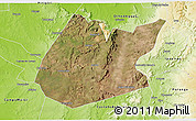 Satellite 3D Map of Pedro II, physical outside