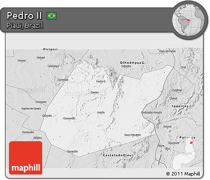 Silver Style 3D Map of Pedro II