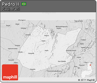 Silver Style 3D Map of Pedro II