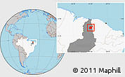 Gray Location Map of Pedro II, highlighted country, highlighted parent region
