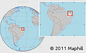 Gray Location Map of Pedro II, highlighted parent region, within the entire country