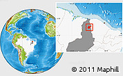 Physical Location Map of Pedro II, highlighted country, highlighted parent region