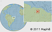Savanna Style Location Map of Pedro II, hill shading