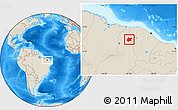 Shaded Relief Location Map of Pedro II