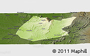 Physical Panoramic Map of Pedro II, darken