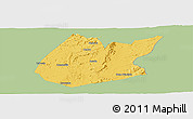 Savanna Style Panoramic Map of Pedro II, single color outside