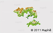 Physical 3D Map of Angra Dos Reis, cropped outside