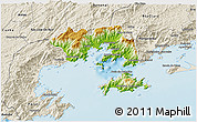 Physical 3D Map of Angra Dos Reis, shaded relief outside