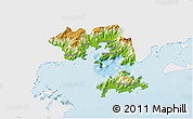 Physical 3D Map of Angra Dos Reis, single color outside